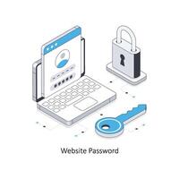 Website Password  isometric stock illustration. EPS File stock illustration. vector