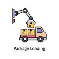 Package Loading vector filled outline icon design illustration. Manufacturing units symbol on White background EPS 10 File