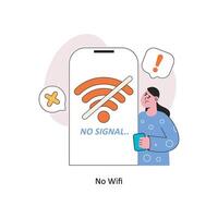 No Wifi Flat Style Design Vector illustration. Stock illustration