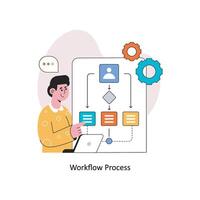 Workflow Process Flat Style Design Vector illustration. Stock illustration