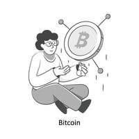 bitcoin plano estilo diseño vector ilustración. valores ilustración