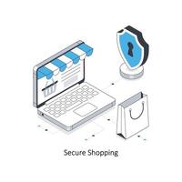 Secure Shopping isometric stock illustration. EPS File stock illustration. vector