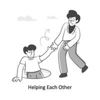 Helping Each Other Flat Style Design Vector illustration. Stock illustration