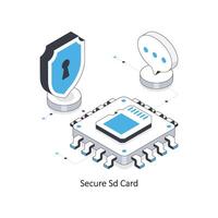 Secure Sd Card isometric stock illustration. EPS File stock illustration. vector