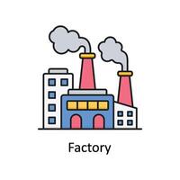 Factory  vector filled outline icon design illustration. Manufacturing units symbol on White background EPS 10 File