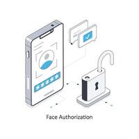 Face Authorization isometric stock illustration. EPS File stock illustration. vector