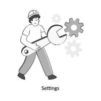 Settings Flat Style Design Vector illustration. Stock illustration