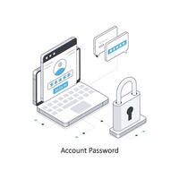 Account Password  isometric stock illustration. EPS File stock illustration. vector