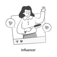 Influencer Flat Style Design Vector illustration. Stock illustration