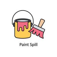 Paint Spill vector filled outline icon design illustration. Manufacturing units symbol on White background EPS 10 File