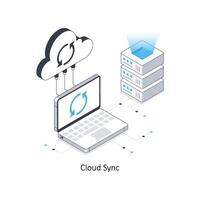 Cloud Sync isometric stock illustration. EPS File stock illustration. vector