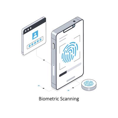 Biometric Scanning isometric stock illustration. EPS File stock illustration.