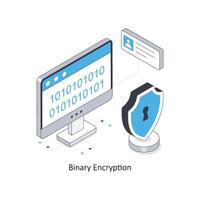 Binary Encryption isometric stock illustration. EPS File stock illustration. vector