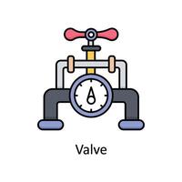 Valve vector filled outline icon design illustration. Manufacturing units symbol on White background EPS 10 File