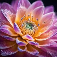 AI generated Macro photography of flowers. photo