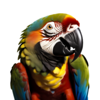 AI generated close-up macaw isolated  transparent background. ai generative png