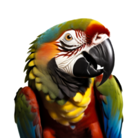 AI generated close-up macaw isolated  transparent background. ai generative png