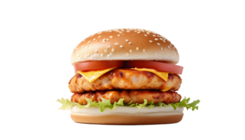 AI generated burger on white background png