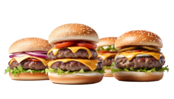 ai generiert Burger auf Weiß Hintergrund png