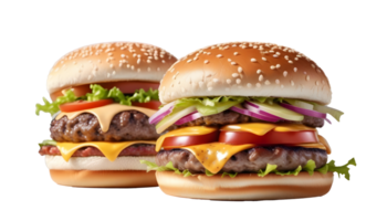 AI generated burger on white background png