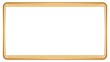 Golden square classic thai rectangle corner certificate page border photo frame islamic wedding invitation background png