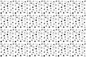 Seamless geometric pattern. Black and white background. Vector illustration. mathematical signs seamless pattern. abstract elements pattern design.