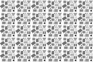 Black and white geometrical background with hand drawn decorative tribal elements. Print with ethnic, folk, traditional motifs. Seamless vector pattern.