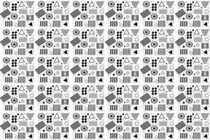 Black and white geometrical background with hand drawn decorative tribal elements. Print with ethnic, folk, traditional motifs. Seamless vector pattern.