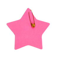 rosado estrella Nota papel con la seguridad alfiler png