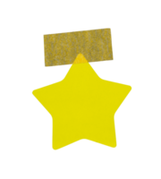 Jaune étoile Remarque papier avec ruban png