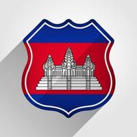 Cambodia Flag Road Sign Illustration vector