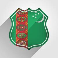 Turkmenistán bandera la carretera firmar ilustración vector