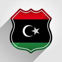 Libia bandera la carretera firmar ilustración vector