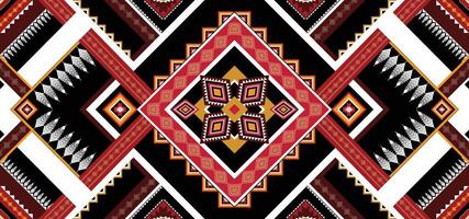 Geometric Ethnic pattern vector. African, American, Mexican, Western Aztec motif striped and bohemian pattern. designed for background,wallpaper,print, carpet,wrapping,tile,batik.vector illustratoin. vector