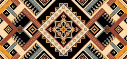 Geometric Ethnic pattern vector. African, American, Mexican, Western Aztec motif striped and bohemian pattern. designed for background,wallpaper,print, carpet,wrapping,tile,batik.vector illustratoin. vector