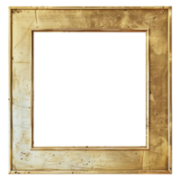 AI generated Vintage gold picture frame, ideal for art display, interior design, and elegant presentations. png