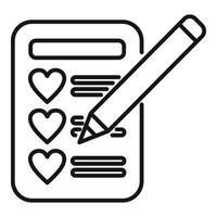 Writing new wish list icon outline vector. Desired items care vector