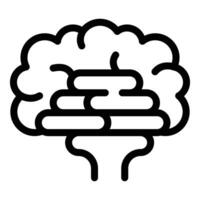 idea genial proceso icono contorno vector. cerebro lógico pensando vector