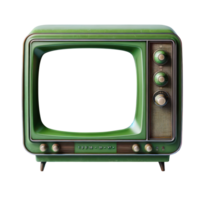 ai genererad grön retro TV gammal stil tv isolera skärm tömma transparent bakgrund. png