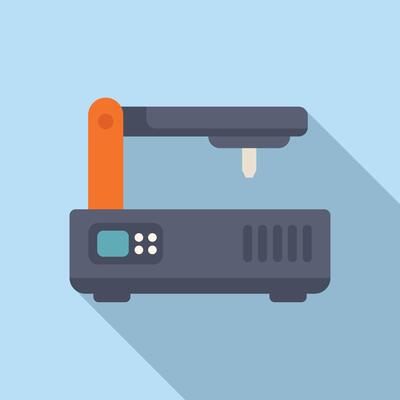 Cnc machine icon flat vector. Mill controller