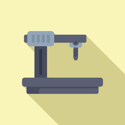 Industrial drill machine icon flat vector. Design beam