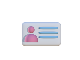 Simple 3D artwork from an ID card with a landscape view png