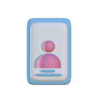 Simple 3D artwork from an ID card with a portrait view png