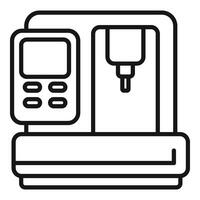 Cnc machine icon outline vector. Mill controller vector