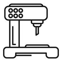 Steel cnc machine icon outline vector. Complex control vector