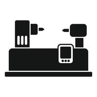 Machining center icon simple vector. Router press tool vector