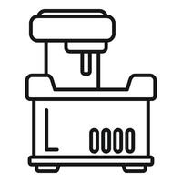 numérico cnc máquina icono contorno vector. herramienta industria vector