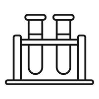 Test tubes stand icon outline vector. System shield vector