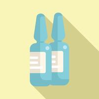 Syringe injection icon flat vector. Strong potion vaccine vector