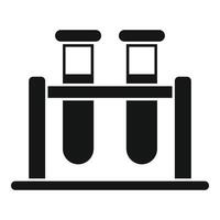 Test tubes stand icon simple vector. System shield vector